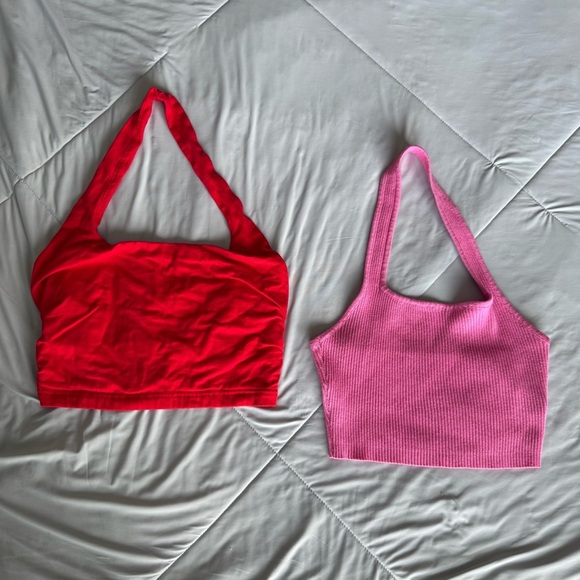 SHEIN Vibrant Crop Top Tanks Halter Adjustable Red, Pink, Green, Black Bundle - Picture 5 of 7